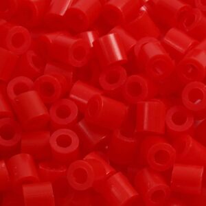 Rørperler, str. 5x5 mm, hulstr. 2,5 mm, medium, lys rød (32225), 1100 stk./ 1 pk.