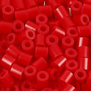 Rørperler, str. 5x5 mm, hulstr. 2,5 mm, medium, rød (32231), 6000 stk./ 1 pk.