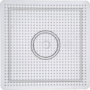Perleplade, firkant, medium, str. 15 cm, medium, transparent, 1 stk.