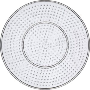 Perleplade, stor rund, str. 15 cm, medium, transparent, 1 stk.