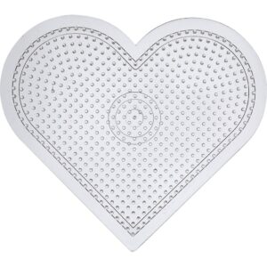 Perleplade, stort hjerte, medium, str. 15 cm, medium, transparent, 1 stk.