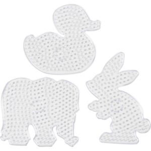 Perleplade, elefant, and og kanin, JUMBO, str. 15-17x14-19 cm, JUMBO, klar, 3 stk./ 1 pk.