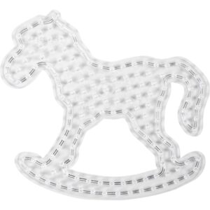 Perleplade, gyngehest, H: 16,5 cm, B: 18,5 cm, JUMBO, klar