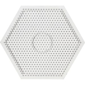 Perleplade, stor sekskant, medium, str. 15 cm, medium, transparent, 1 stk.