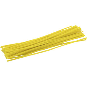 Chenille, L: 30 cm, tykkelse 4 mm, gul, 50 stk./ 1 pk.