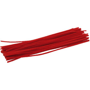 Chenille, L: 30 cm, tykkelse 4 mm, rød, 50 stk./ 1 pk.
