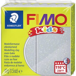 FIMO® Kids Ler, glitter, sølv, 42 g/ 1 pk.