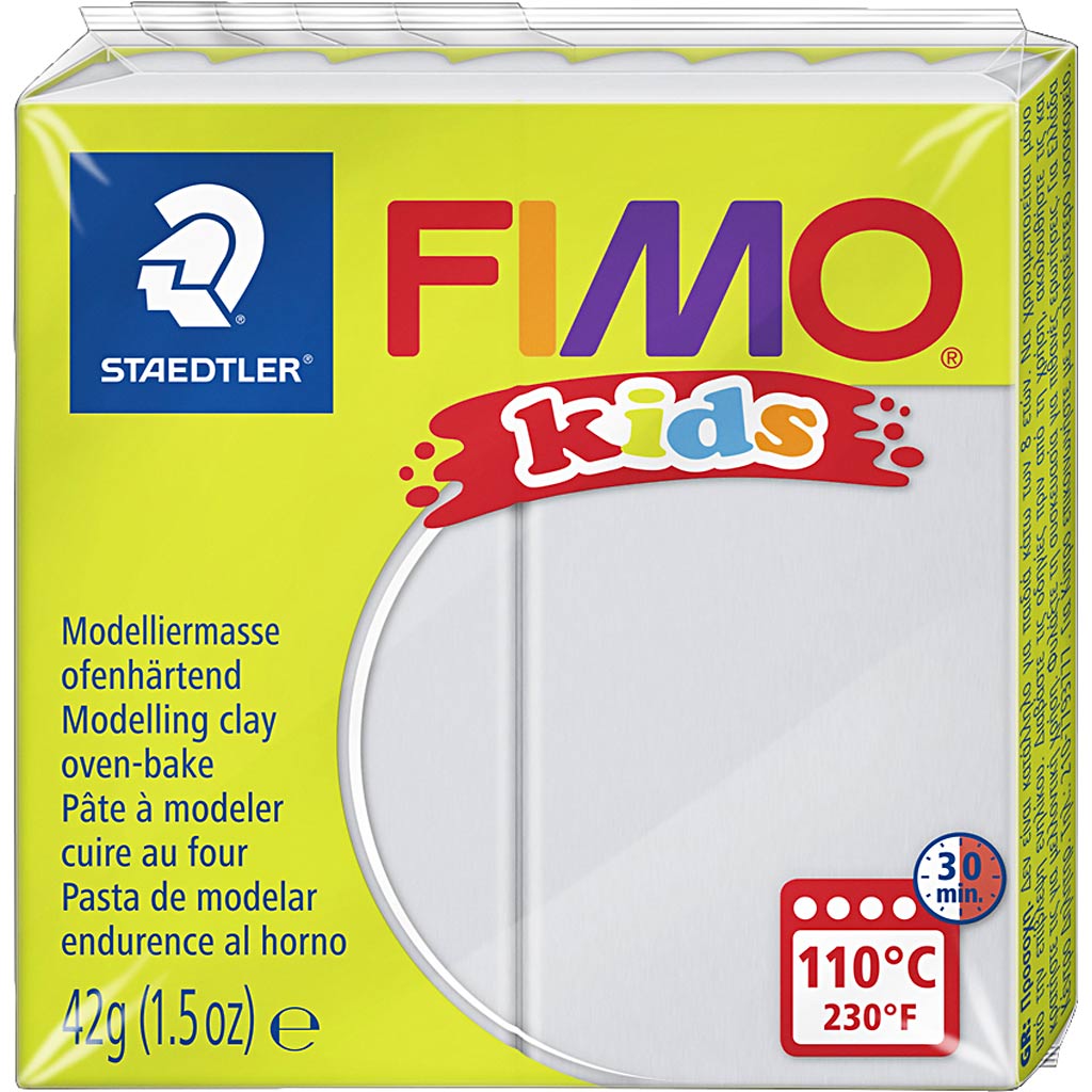 FIMO® Kids Ler, lys grå, 42 g/ 1 pk.