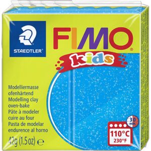 FIMO® Kids Ler, glitter, blå, 42 g/ 1 pk.