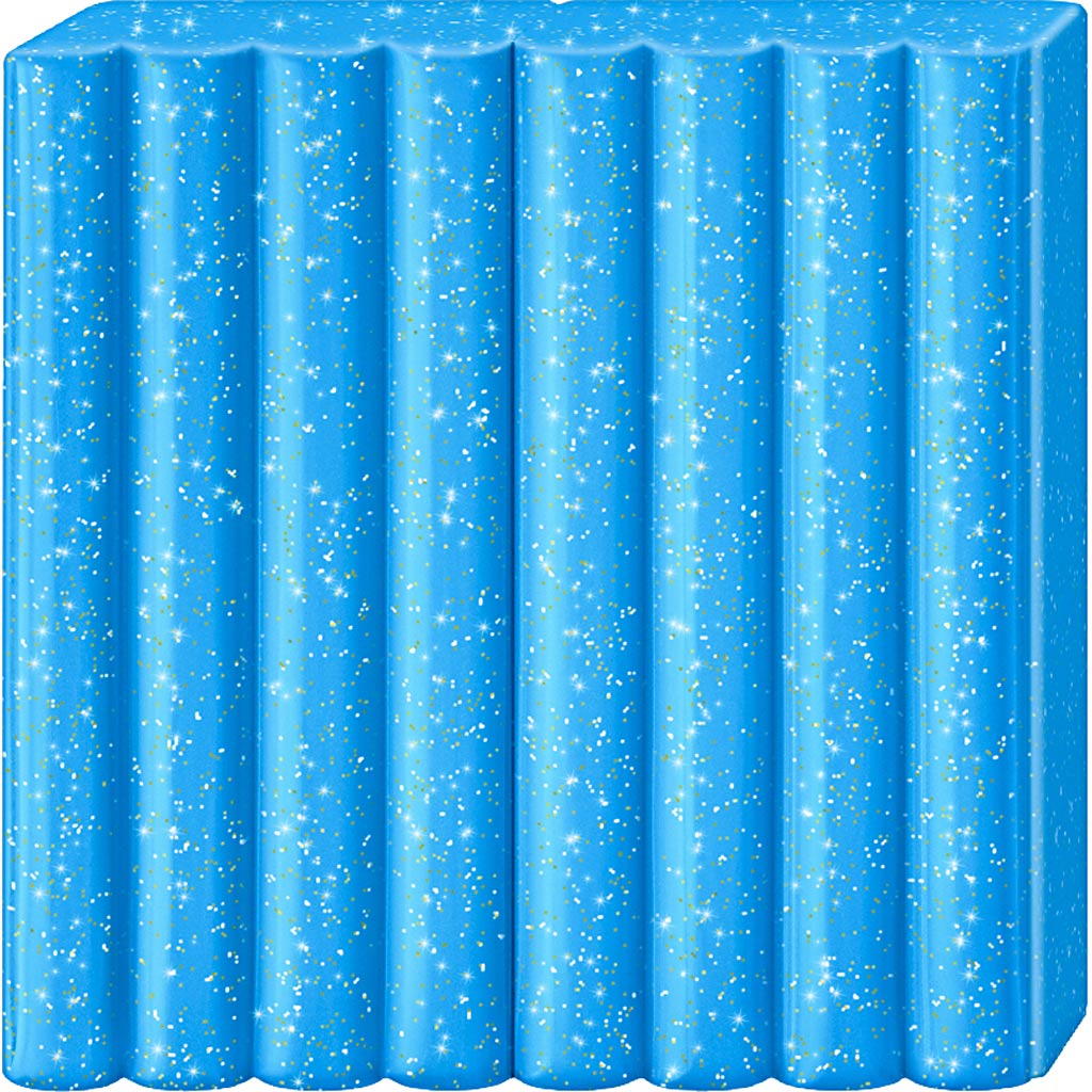 FIMO® Kids Ler, glitter, blå, 42 g/ 1 pk. - Image 2