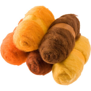 Kartet Uld, orange, gul, 5x100 g/ 1 pk.