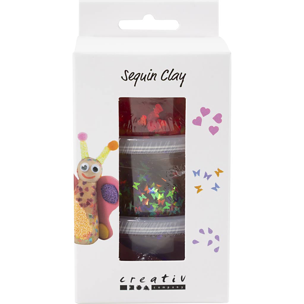Sequin Clay, lilla/pink harmoni, 3x60 g/ 1 pk. - Image 2
