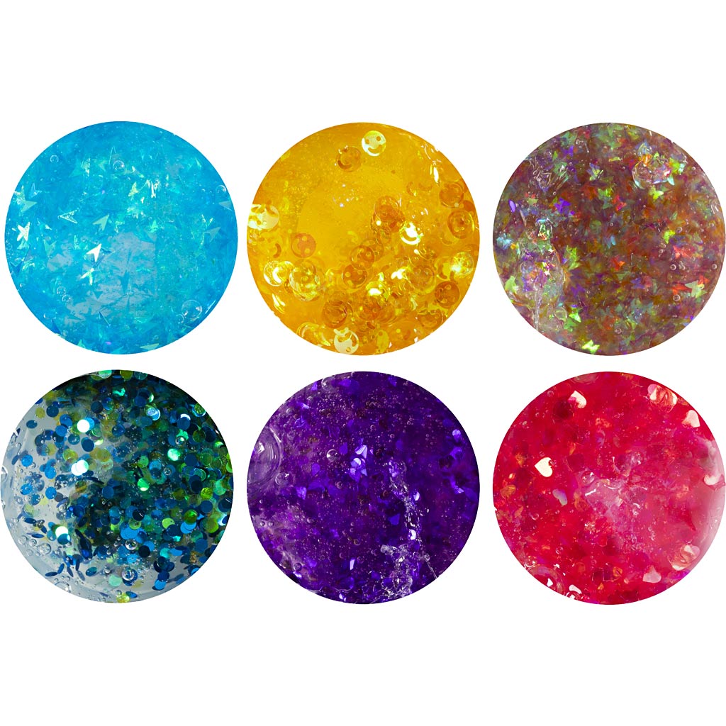 Sequin Clay, blå/grøn harmoni, lilla/pink harmoni, 6x60 g/ 1 pk. - Image 4
