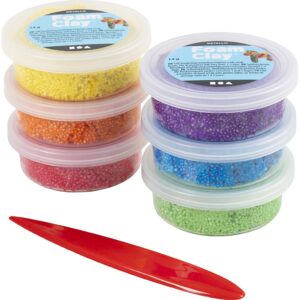 Foam Clay®, metallic, stærke farver, 84 g, 6x14 g/ 1 pk.