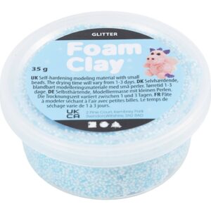 Foam Clay®, glitter, lyseblå, 35 g/ 1 ds.