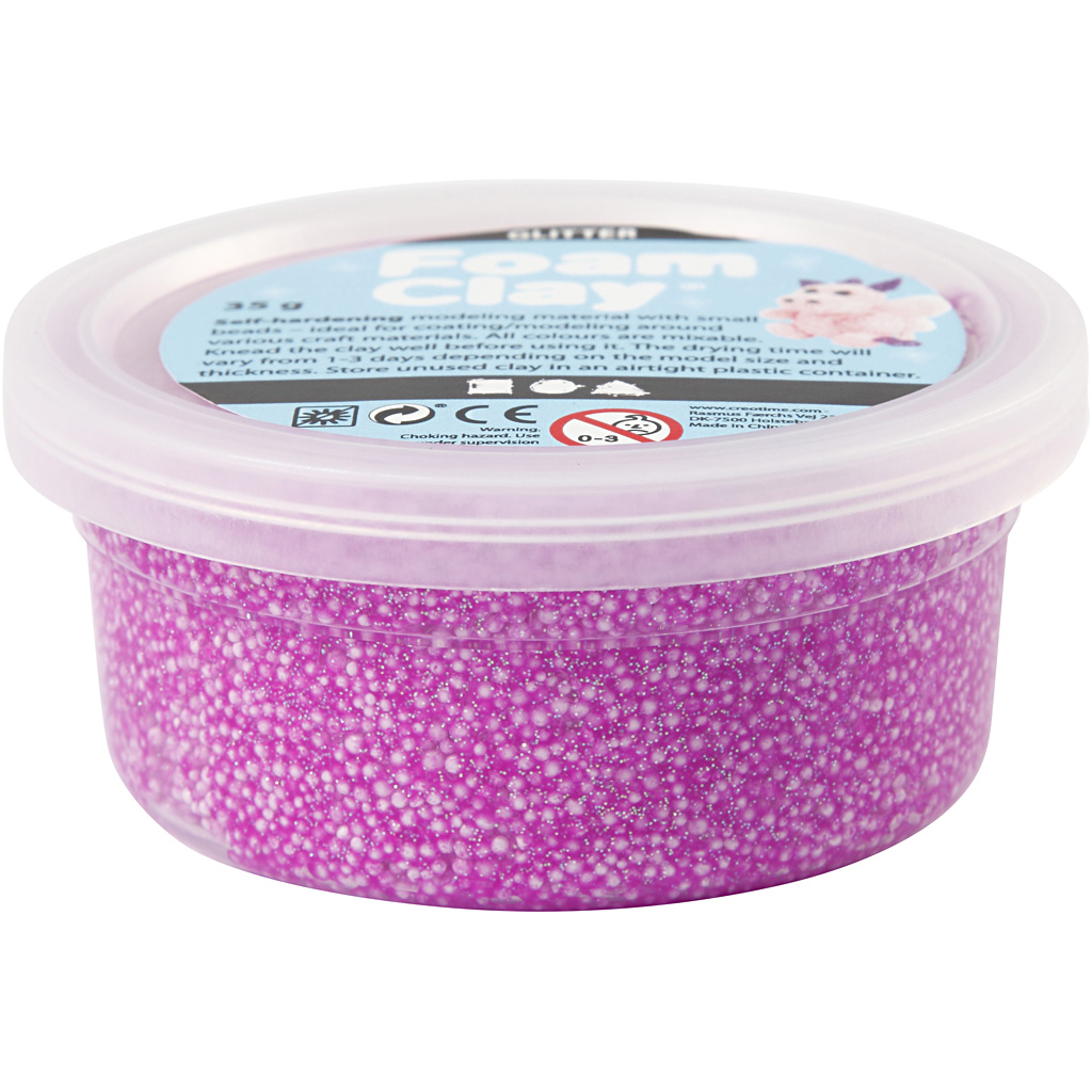 Foam Clay®, glitter, lilla, 35 g/ 1 ds. - Image 2