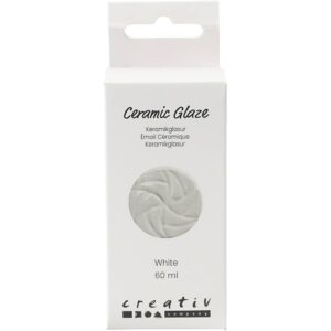 Keramikglasur, 984-1101 °C, dækkende, white, 60 ml/ 1 ds.