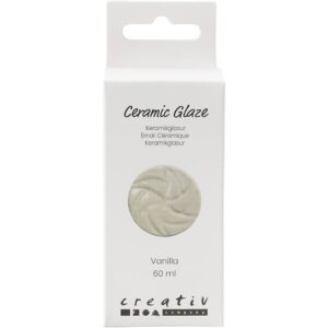 Keramikglasur, 984-1101 °C, dækkende, vanilla, 60 ml/ 1 ds.