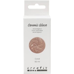 Keramikglasur, 984-1101 °C, dækkende, Coral, 60 ml/ 1 ds.
