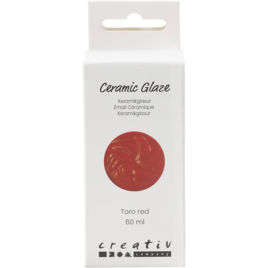Keramikglasur, 984-1101 °C, dækkende, Toro Red, 60 ml/ 1 ds.