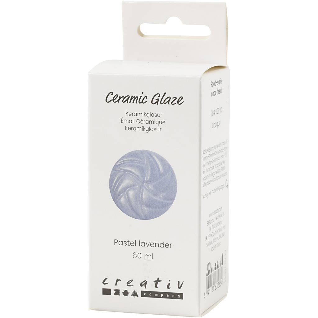 Keramikglasur, 984-1101 °C, dækkende, Pastel Lavender, 60 ml/ 1 ds. - Image 2