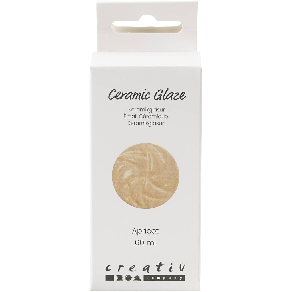 Keramikglasur, 984-1101 °C, dækkende, Apricot, 60 ml/ 1 ds.