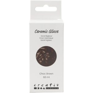 Keramikglasur, 984-1101 °C, dækkende, Chocolate Brown, 60 ml/ 1 ds.