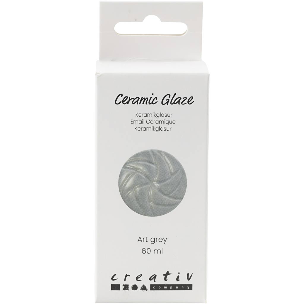 Keramikglasur, 984-1101 °C, dækkende, Art Grey, 60 ml/ 1 ds.