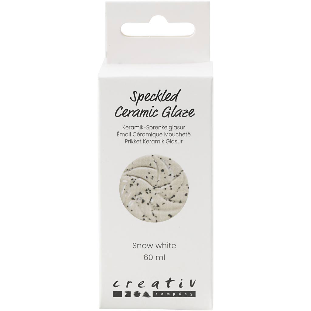 Prikket Keramikglasur, 999-1060 °C, dækkende, snow white, 60 ml/ 1 ds.