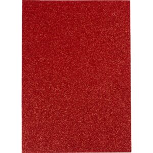 Glitter Mosgummi Ark, A4, ark 210x297 mm, glitter, rød, 10 ark/ 1 pk.