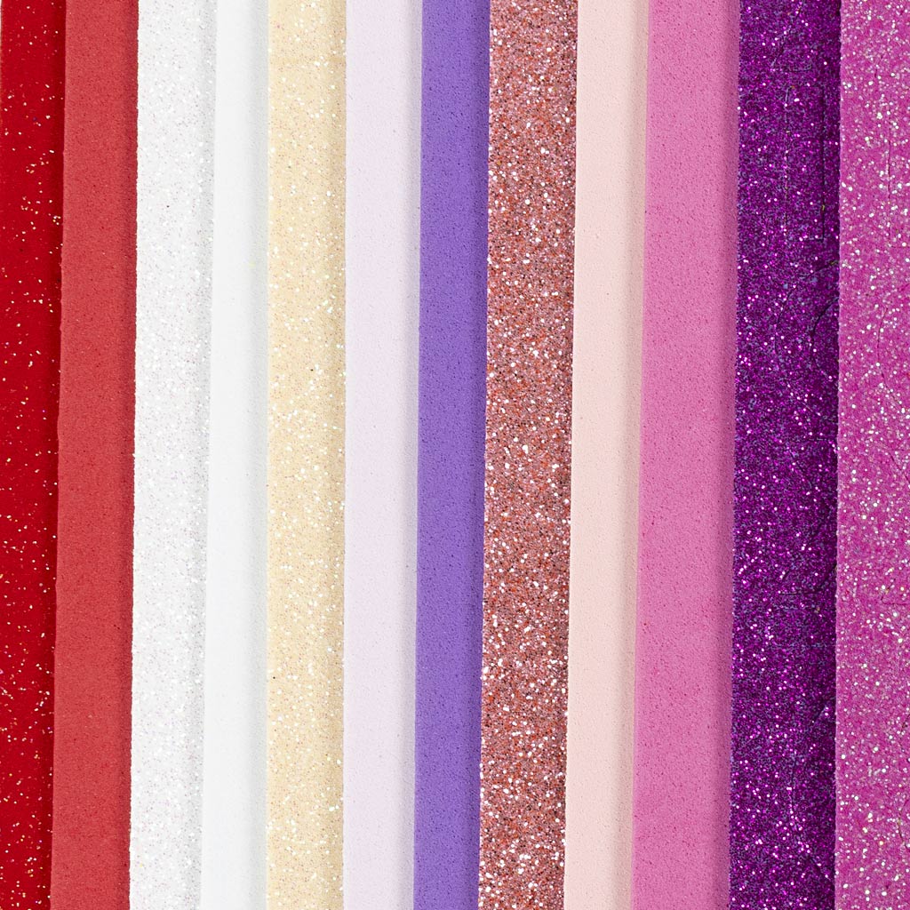 Mosgummi ark, str. 14x25 cm, tykkelse 2 mm, lilla/pink harmoni, 12 ark/ 1 pk. - Image 4