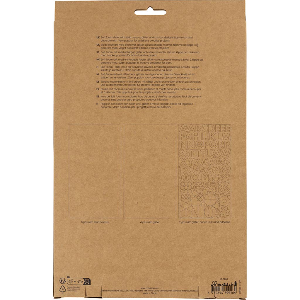 Mosgummi ark, str. 14x25 cm, tykkelse 2 mm, lilla/pink harmoni, 12 ark/ 1 pk. - Image 3