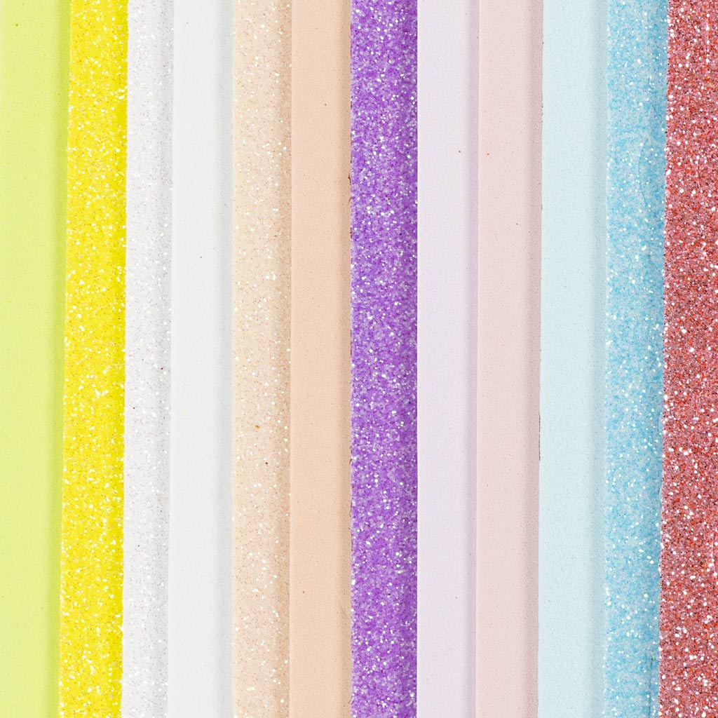 Mosgummi ark, str. 14x25 cm, tykkelse 2 mm, pastelfarver, 12 ark/ 1 pk. - Image 4