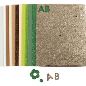 Mosgummi ark, str. 14x25 cm, tykkelse 2 mm, Naturfarver, 12 ark/ 1 pk.