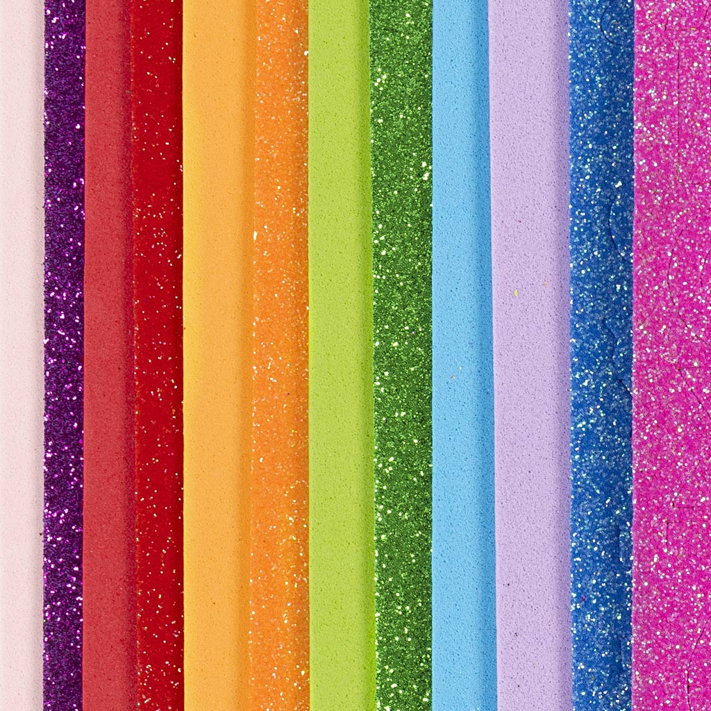 Mosgummi ark, str. 14x25 cm, tykkelse 2 mm, colorful, 12 ark/ 1 pk. - Image 4