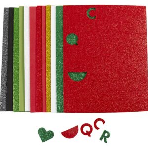 Mosgummi ark, str. 14x25 cm, tykkelse 2 mm, julefarver, 12 ark/ 1 pk.