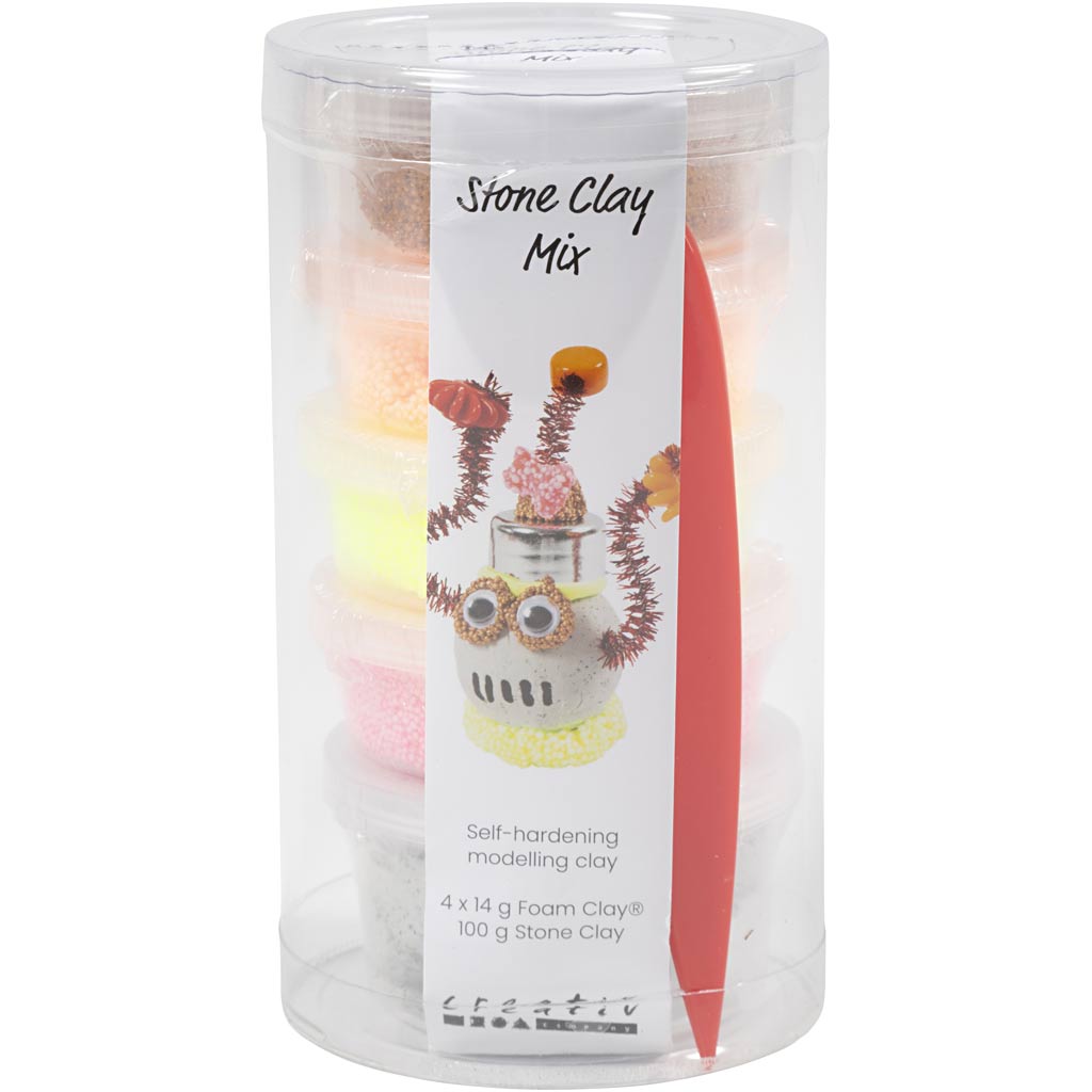 Stone Clay Mix, rød/orange harmoni, 1 pk. - Image 2