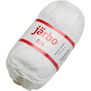 Merceriseret bomuldsgarn, nr. 8/4, nål 3, hvid, 50 g/ 1 ngl.