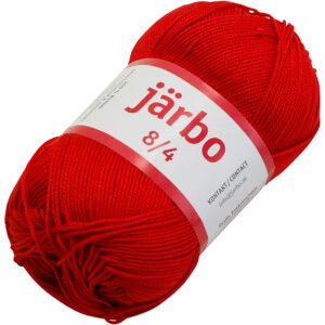 Merceriseret bomuldsgarn, nr. 8/4, nål 3, rød, 50 g/ 1 stk.