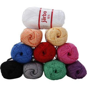 Merceriseret bomuldsgarn, nr. 8/4, 10x50 g/ 1 pk.