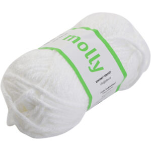 Acrylgarn kraftigt, pind 7-8, hvid, 50 g/ 1 ngl.