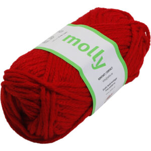 Acrylgarn kraftigt, pind 7-8, rød, 50 g/ 1 ngl.