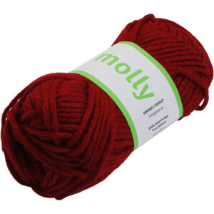 Acrylgarn kraftigt, pind 7-8, mørk rød, 50 g/ 1 ngl.