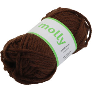 Acrylgarn kraftigt, pind 7-8, brun, 50 g/ 1 ngl.