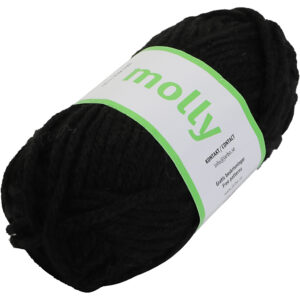 Acrylgarn kraftigt, pind 7-8, sort, 50 g/ 1 ngl.