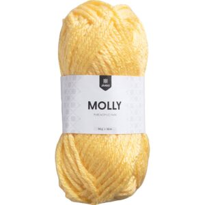 Acrylgarn kraftigt, pind 7-8, gul, 50 g/ 1 ngl.
