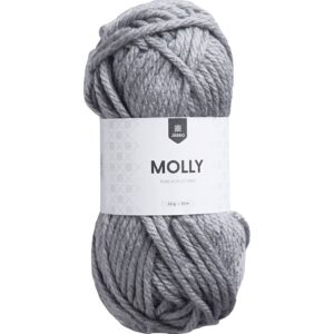 Acrylgarn kraftigt, pind 7-8, lys grå, 50 g/ 1 ngl.