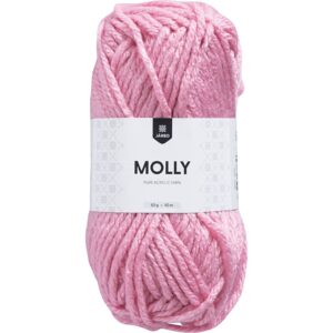 Acrylgarn kraftigt, pind 7-8, lyserød, 50 g/ 1 ngl.