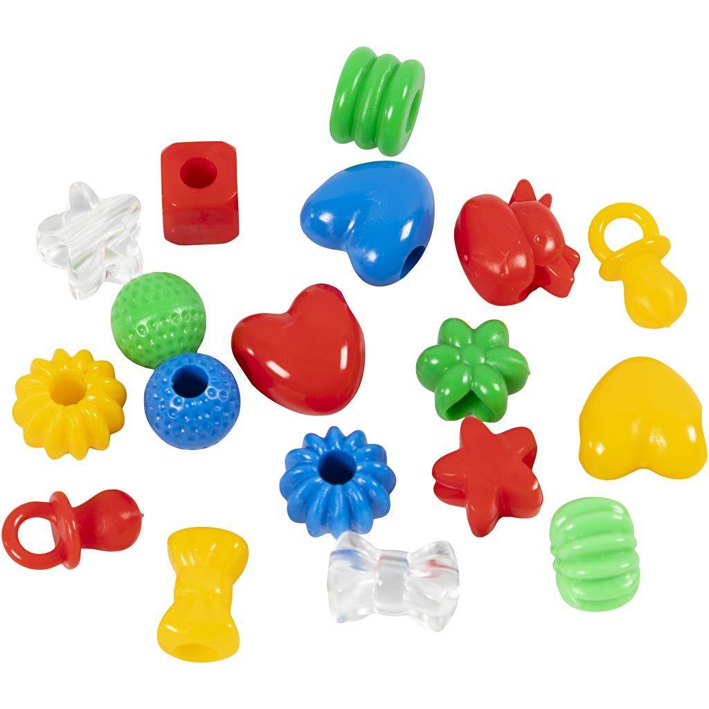 dantoy perler, diam. 5-8 mm, hulstr. 4 mm, ca. 280 ass., ass. farver, 280 stk./ 1 pk. - Image 2