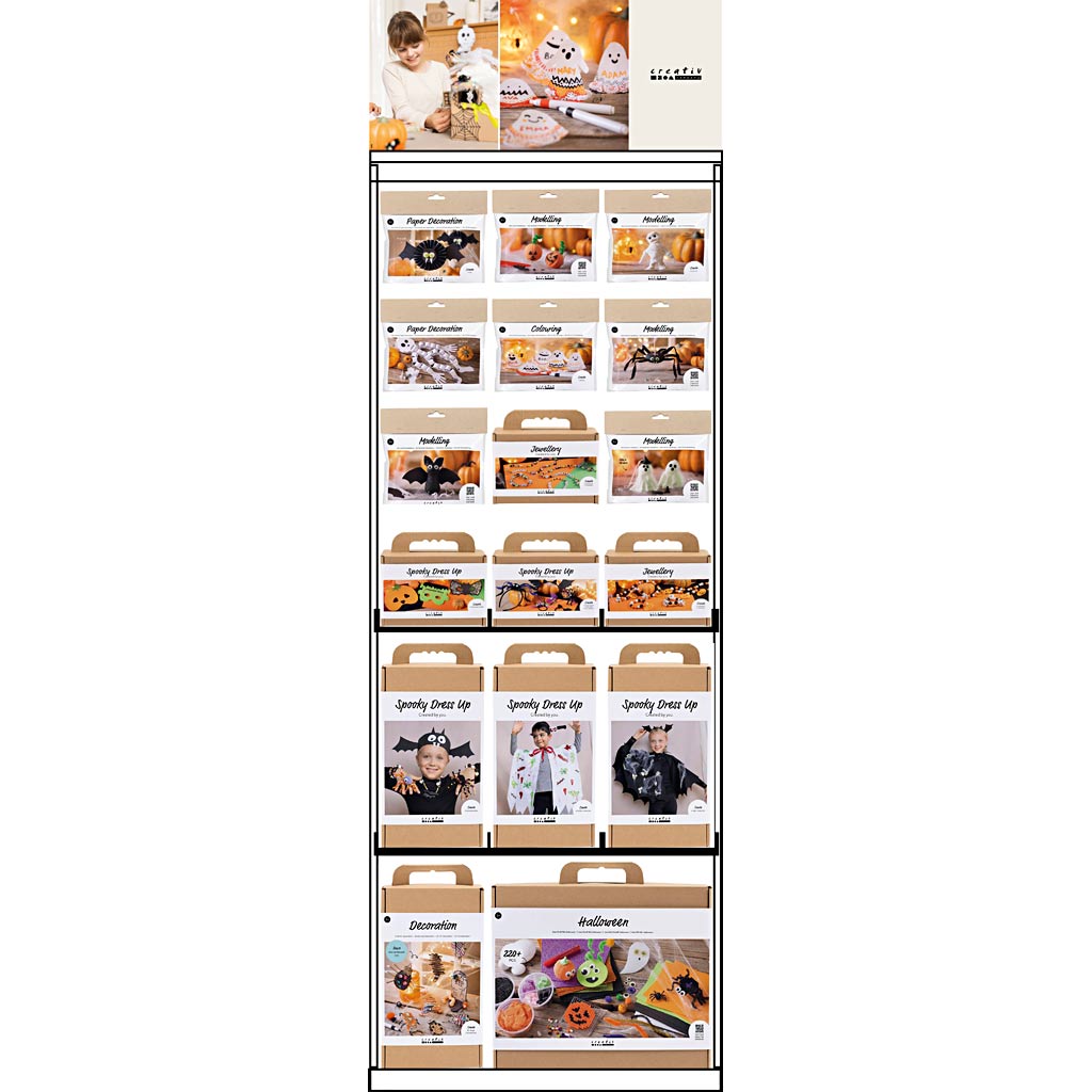 Gulvdisplay, usamlet, HERO Halloween, børn, H: 1580 mm, L: 600 mm, B: 400 mm, 100 enh./ 1 stk.